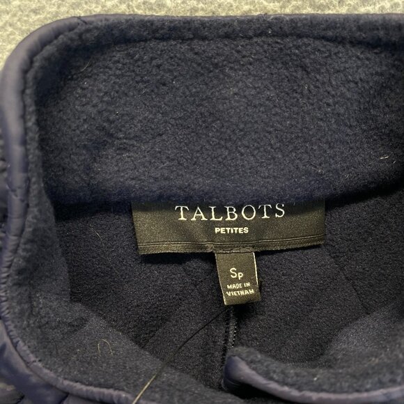 Talbots Snap Front Quilted Sweater Vest Womens S/P Fleece Lined Outdoorsy Hiking - Picture 3 of 8